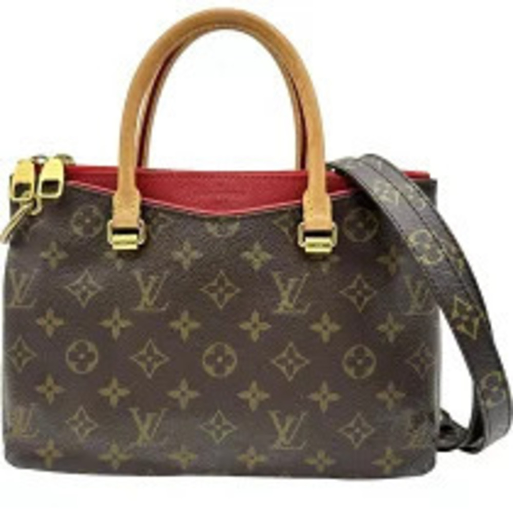 Louis Vuitton Pallas Monogram Canvas Top Handle Bag Brown